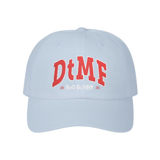 DTMF Merch – Embroidered Light Blue Cap